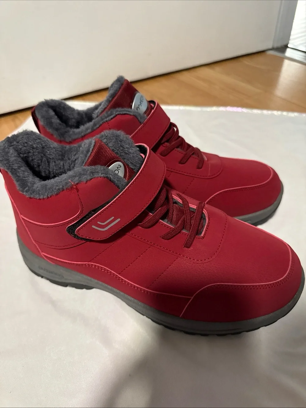 Fauean Men Boots Winter High Top Plush Insoles Non Slip Warm Size EU42 (US 9)NEW